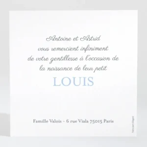 Remerciements naissance In love*Faire-part Elégant Best