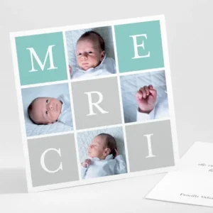 Remerciements naissance In love*Faire-part Elégant Best