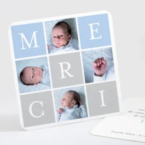 Remerciements naissance In love*Faire-part Elégant Best