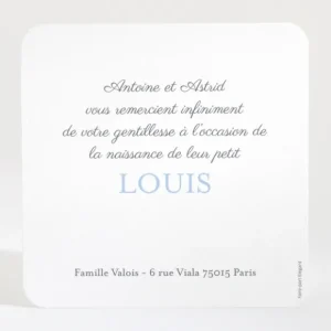 Remerciements naissance In love*Faire-part Elégant Best