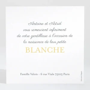 Remerciements naissance In love*Faire-part Elégant Best