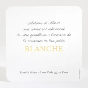 Remerciements naissance In love*Faire-part Elégant Best