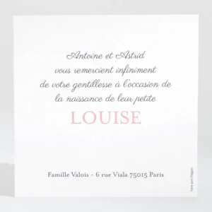 Remerciements naissance In love*Faire-part Elégant Best