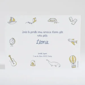 Remerciements naissance Jouets*Faire-part Elégant Outlet