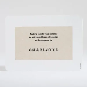 Remerciements naissance Just simple*Faire-part Elégant Online