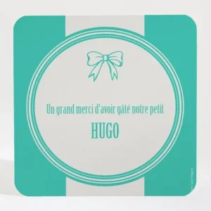 Remerciements naissance Larges rayures*Faire-part Elégant Online