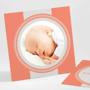Remerciements naissance Larges rayures*Faire-part Elégant Online