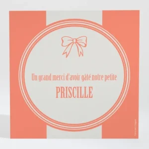 Remerciements naissance Larges rayures*Faire-part Elégant Online
