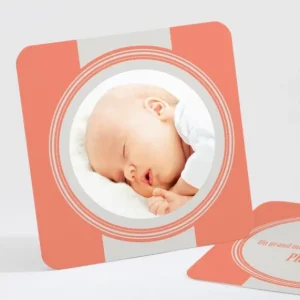 Remerciements naissance Larges rayures*Faire-part Elégant Online
