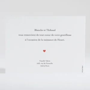Remerciements naissance My little family boy*Faire-part Elégant Sale