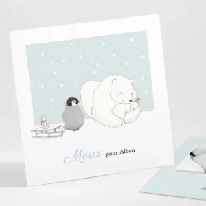 Remerciements naissance Maman ours*Faire-part Elégant Online