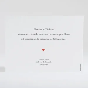Remerciements naissance My little family girl*Faire-part Elégant Online