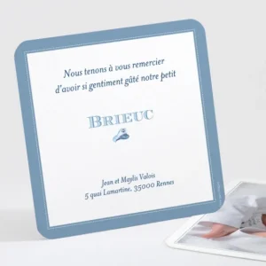 Remerciements naissance Matelot*Faire-part Elégant Sale