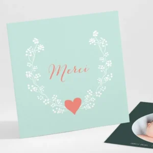 Remerciements naissance My heart*Faire-part Elégant Discount