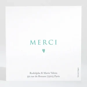 Remerciements naissance Mon joli coeur*Faire-part Elégant Online