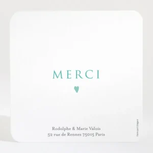Remerciements naissance Mon joli coeur*Faire-part Elégant Online