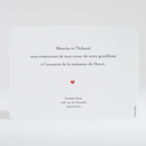 Remerciements naissance My little family boy*Faire-part Elégant Sale
