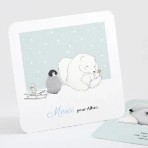 Remerciements naissance Maman ours*Faire-part Elégant Online