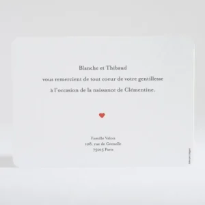 Remerciements naissance My little family girl*Faire-part Elégant Online