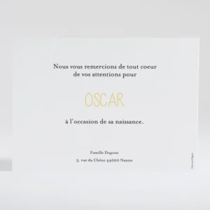 Remerciements naissance Multitude*Faire-part Elégant Hot