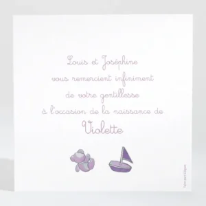 Remerciements naissance Magie des jouets*Faire-part Elégant Hot