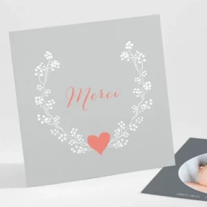 Remerciements naissance My heart*Faire-part Elégant Discount