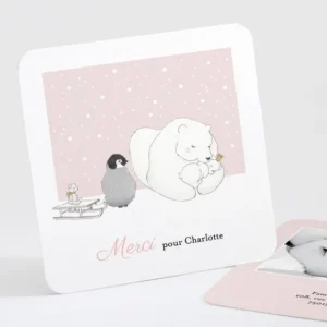 Remerciements naissance Maman ours*Faire-part Elégant Online