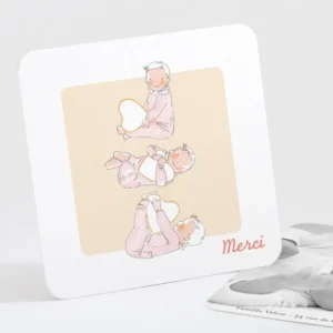 Remerciements naissance Mon petit coeur*Faire-part Elégant Discount