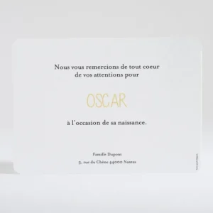 Remerciements naissance Multitude*Faire-part Elégant Hot