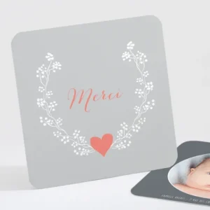 Remerciements naissance My heart*Faire-part Elégant Discount