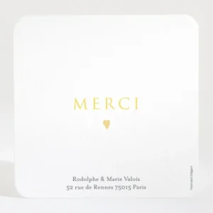Remerciements naissance Mon joli coeur*Faire-part Elégant Online