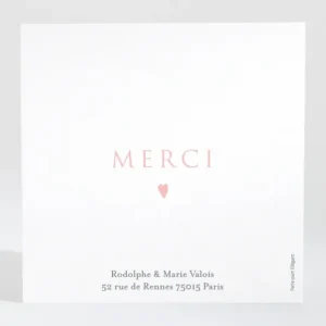 Remerciements naissance Mon joli coeur*Faire-part Elégant Online