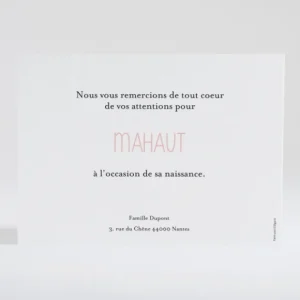 Remerciements naissance Multitude*Faire-part Elégant Hot