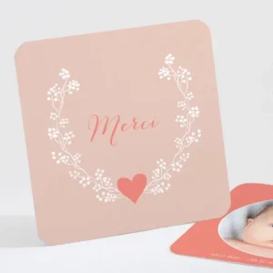 Remerciements naissance My heart*Faire-part Elégant Discount
