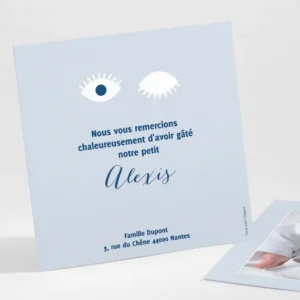 Remerciements naissance Open your eyes*Faire-part Elégant Hot