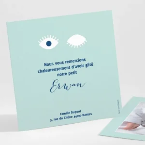 Remerciements naissance Open your eyes*Faire-part Elégant Hot