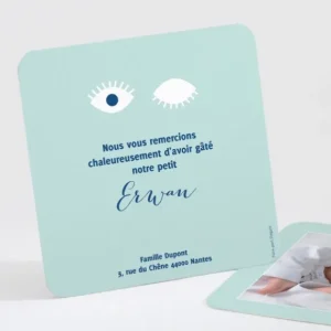 Remerciements naissance Open your eyes*Faire-part Elégant Hot