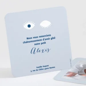 Remerciements naissance Open your eyes*Faire-part Elégant Hot