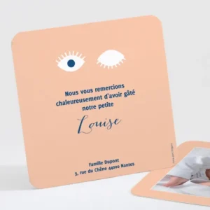 Remerciements naissance Open your eyes*Faire-part Elégant Hot
