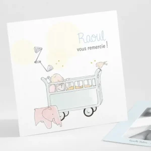 Remerciements naissance Premier reveil*Faire-part Elégant Fashion