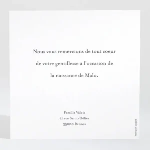 Remerciements naissance P'tit mousse*Faire-part Elégant Online