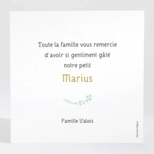 Remerciements naissance Petit miroir en osier*Faire-part Elégant Fashion