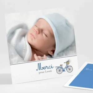 Remerciements naissance Petite bicyclette*Faire-part Elégant New