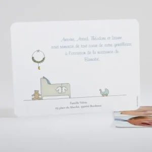 Remerciements naissance Petit cocon*Faire-part Elégant New
