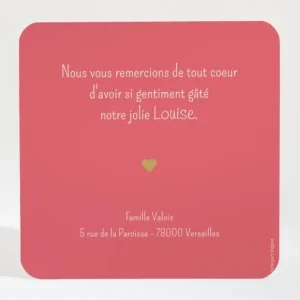 Remerciements naissance Petit coeur*Faire-part Elégant Discount