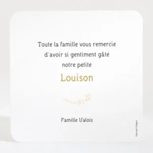 Remerciements naissance Petit miroir en osier*Faire-part Elégant Fashion