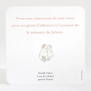Remerciements naissance Petites poupees*Faire-part Elégant Online