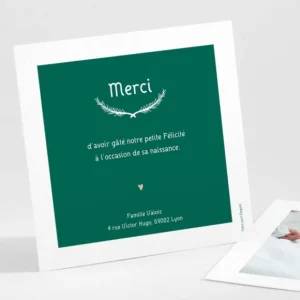 Remerciements naissance Poeme simple*Faire-part Elégant Clearance