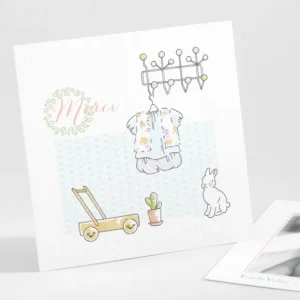Remerciements naissance Petit dressing*Faire-part Elégant New