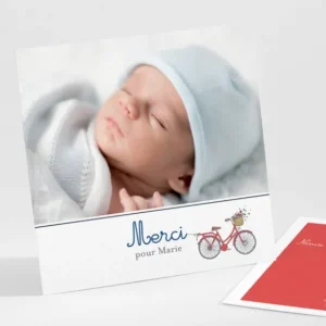 Remerciements naissance Petite bicyclette*Faire-part Elégant New